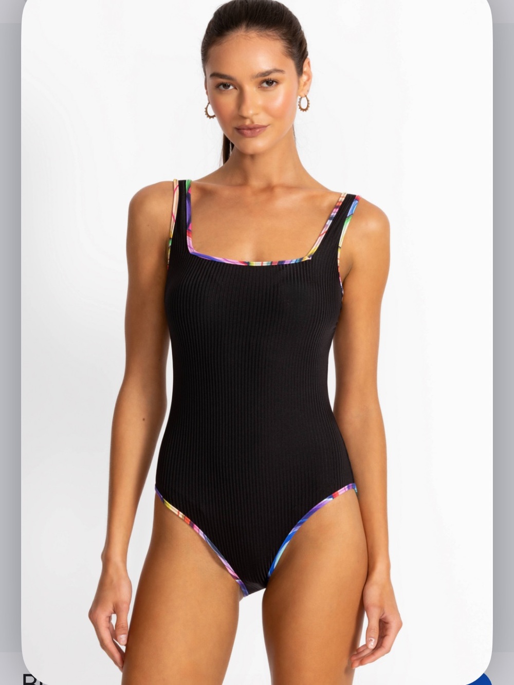 EXCELLENT CONDITION JOHNNY WAS SQUARE NECK ONE PIECE SWIMSUIT SIZE LARGE